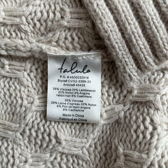 TALULA Aritzia Cardigan Sweater XS Tan Lambswool Angora Shawl Collar Pockets - Picture 7 of 8